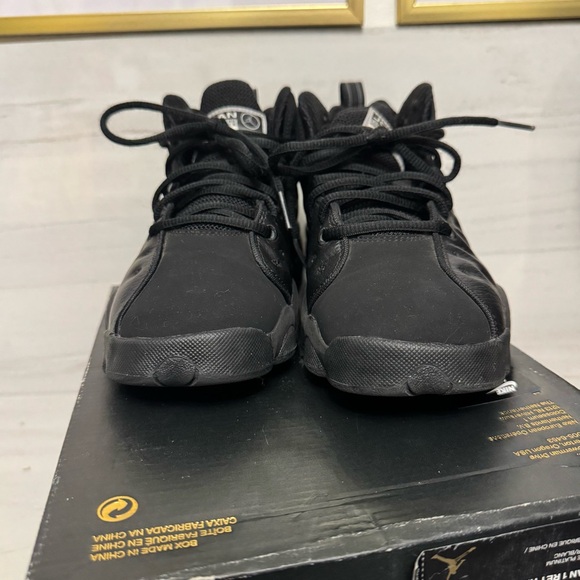 Jordan Black Athletic Shoes with Quilted Leather - Picture 8 of 11